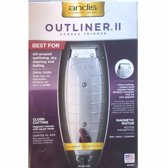 Andis 04603 Professional Outliner ll Square Blade Beard Trimmer - Blade Zero Gap - Picture 1 of 6
